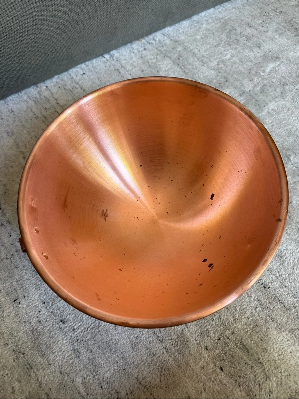 VTG Williams Sonoma Mauviel Copper Beating Mixing Bowl with Loop Handle 10.5”